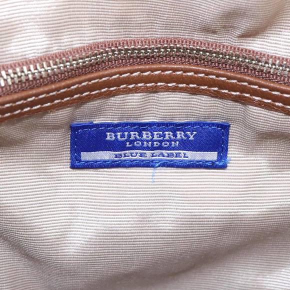 BURBERRY Nova Check Hand Bag Canvas 2way Light Blue Brown Auth 102443 - Picture 14 of 16